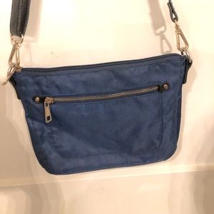 Navy Blue Nylon crossbody purse.